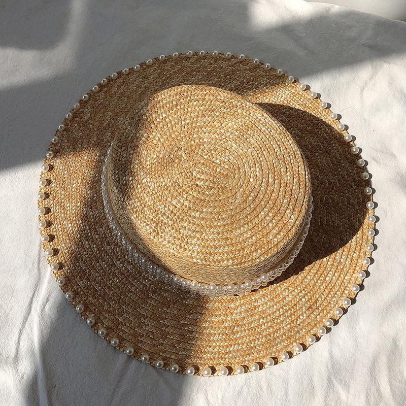 Thời Trang Nữ Tự Nhiên Rơm Lúa Mì Mũ Nơ Thắt 7Cm Vành Boater Nón Derby Đi BiểN Nón Lưỡi Trai Nữ Mùa Hè nón Rộng Vành Bảo Vệ Nón
