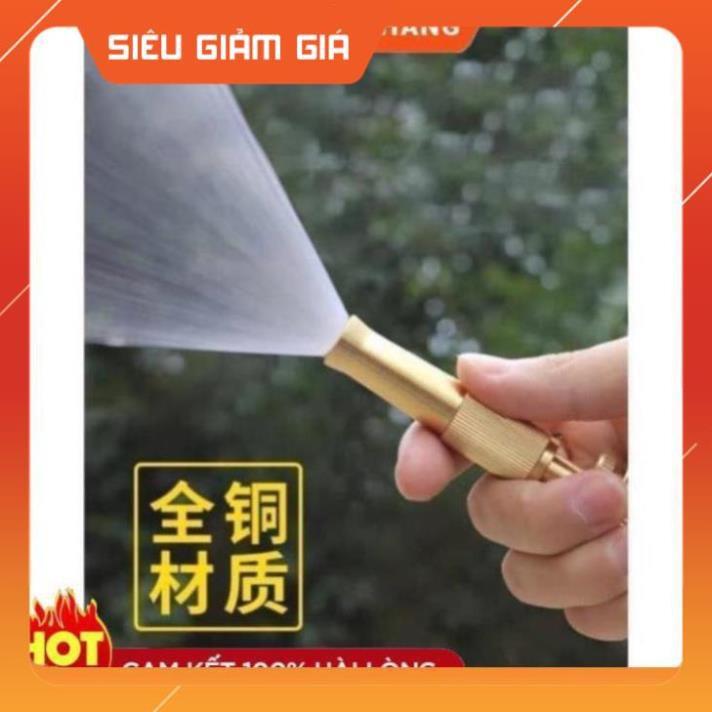 Đầu vòi xịt tăng áp mini Đầu vòi tăng áp đa năng bằng đồng tưới cây rửa xe cực mạnh 206587 tặng đai