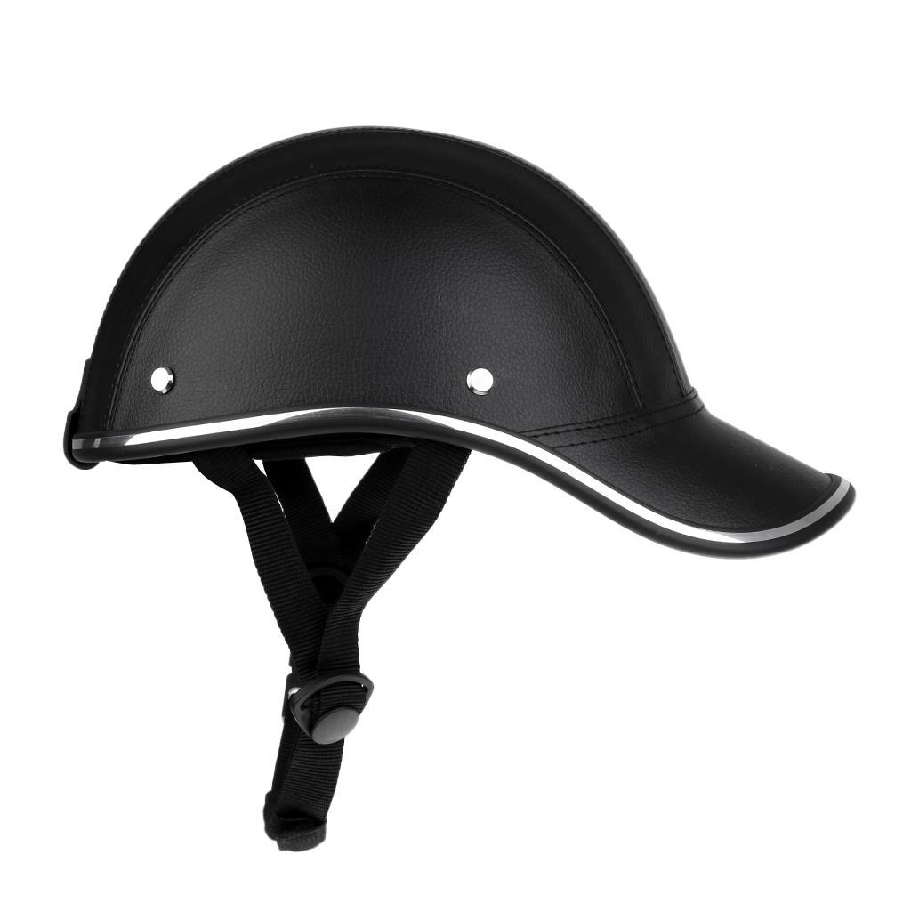 2Pcs Baseball Cap Style Motorcycle Helmet Bike Cycling Helmet Anti-UV Visor Black