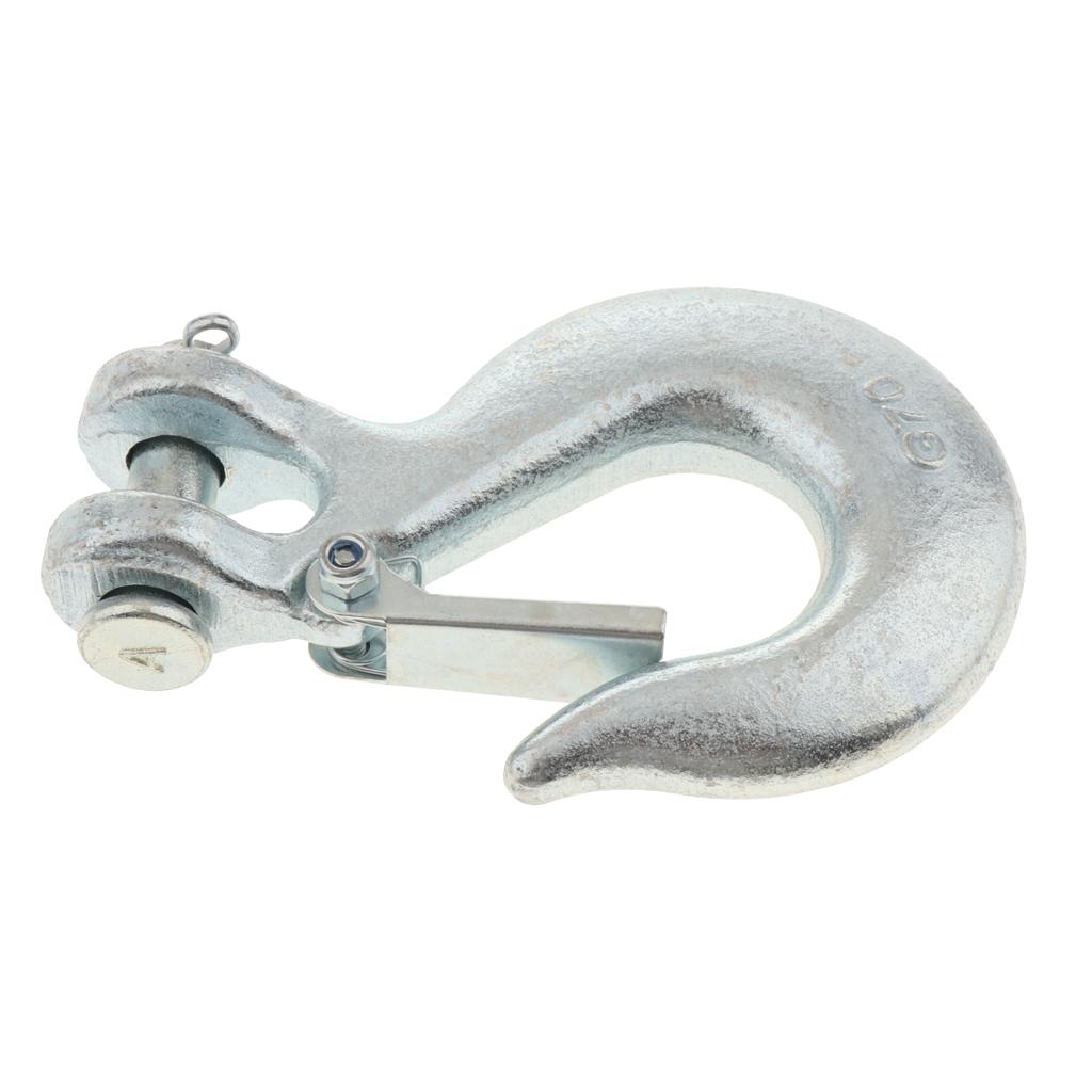 5/16 Inch Swivel Lift Chain Hook 304 Stainless Steel Fork Head Hook with Safety Lock for Upgrading The ATV Trailer for Towing Winch