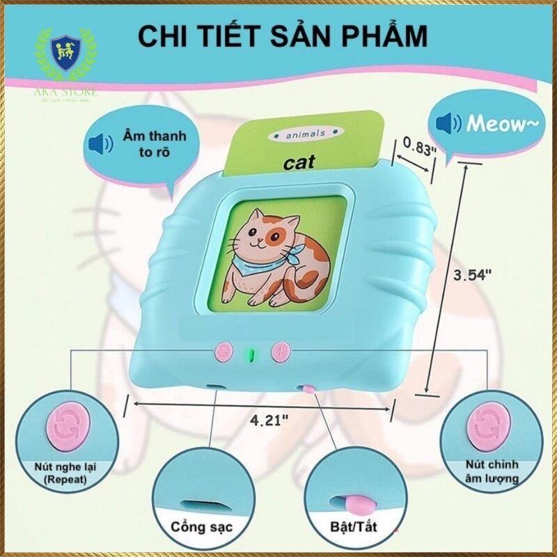 Máy đọc thẻ Flashcard Mèo Con song ngữ Anh Việt hỗ trợ bé học tiếng anh