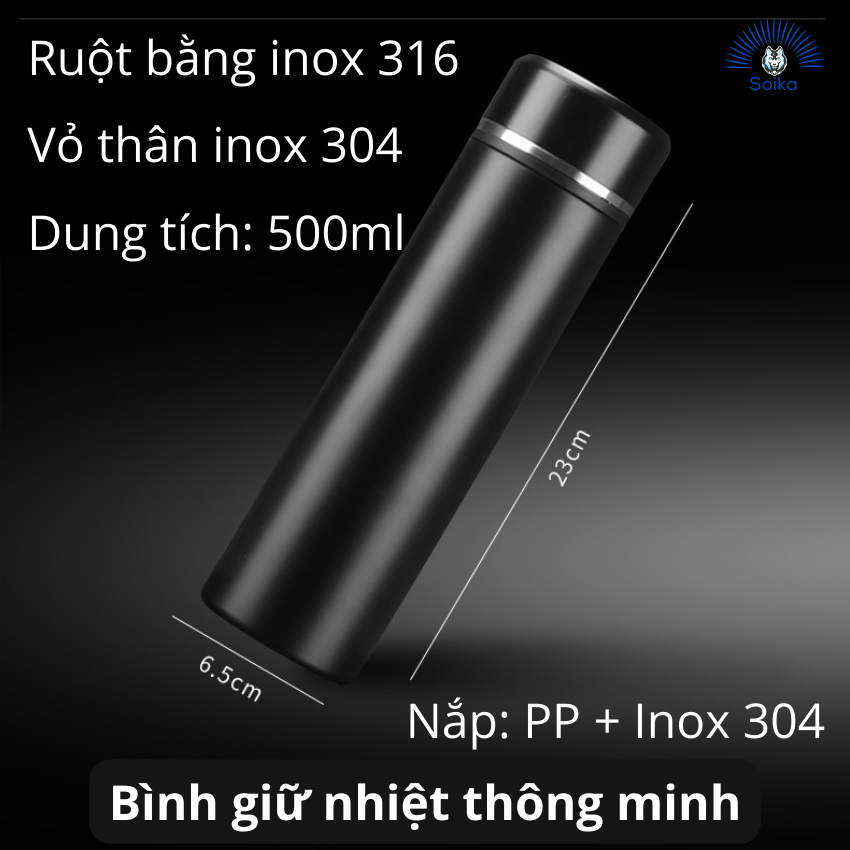 Bình Giữ Nhiệt Thông Minh SOIKA SB03500 Bằng Inox 316 500ml Kèm Bộ Lọc Trà (In Logo Với Số Lượng Lớn)