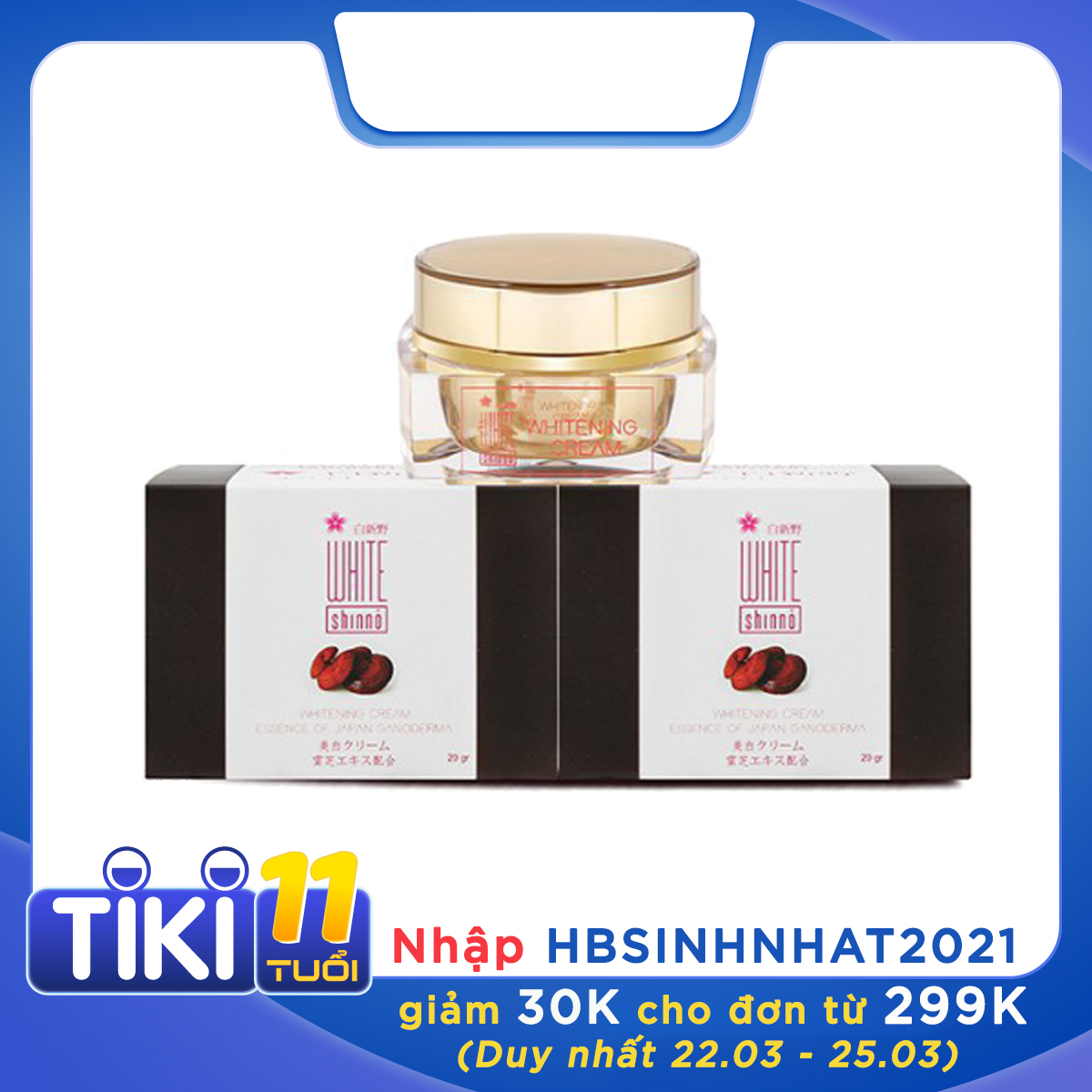 Bộ 2 Kem xóa mờ nám và dưỡng trắng da White Shinno Nhật Bản - Hộp 20gr