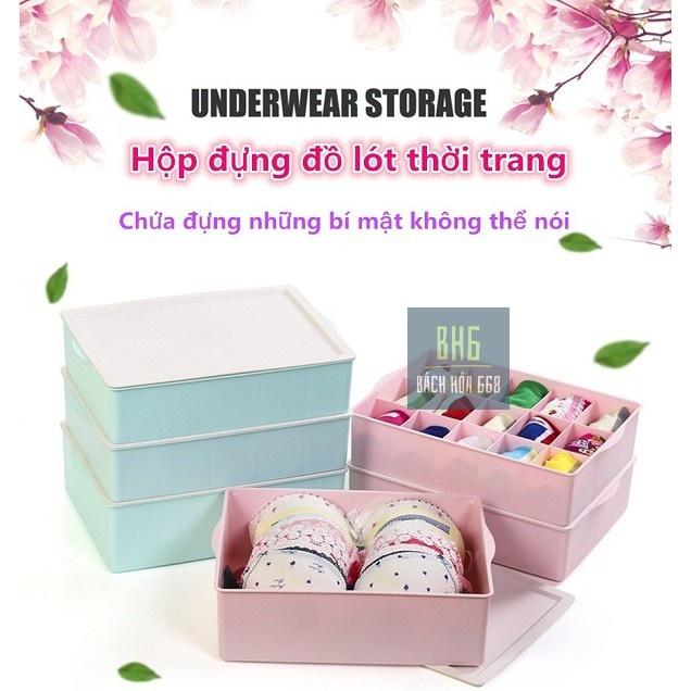 Khay nhựa đựng đồ lót tiện dụng, chia ngăn đựng quần lót, áo lót, tất và các vật dụng nhỏ