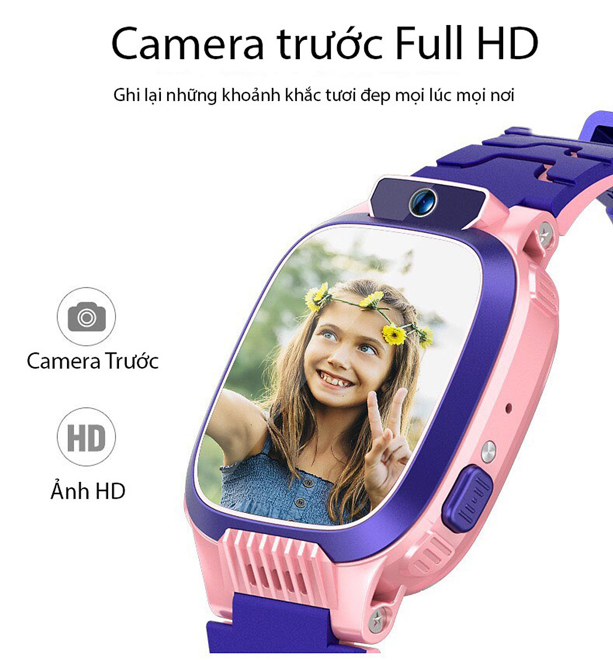 Đồng hồ thông minh định vị trẻ em Y79 camera HD, Dung lượng pin lớn 680 mAh