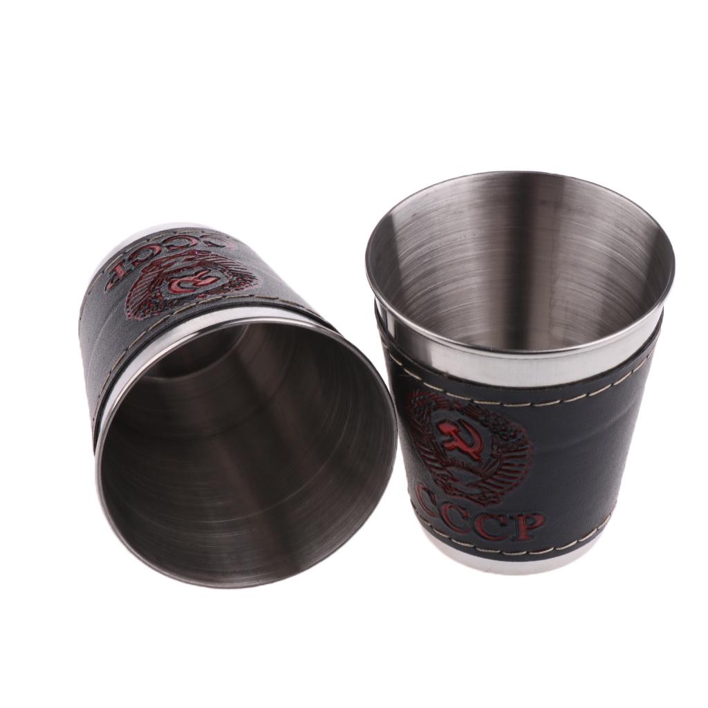 2Pcs Stainless Steel Wine Glass Wine Cup
