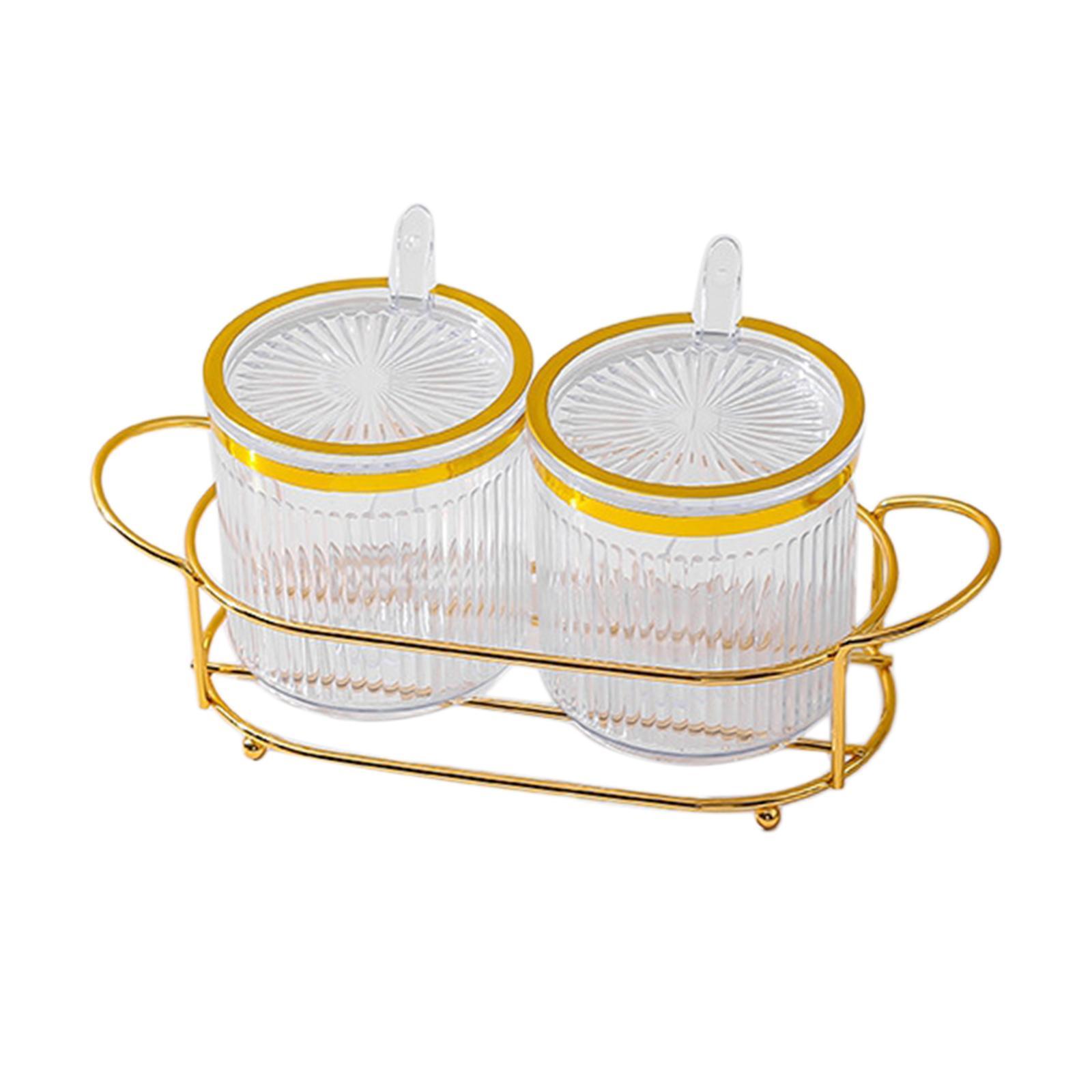 Spice Containers with Lids Spoon and Holder Organizer for Kitchen Supplies