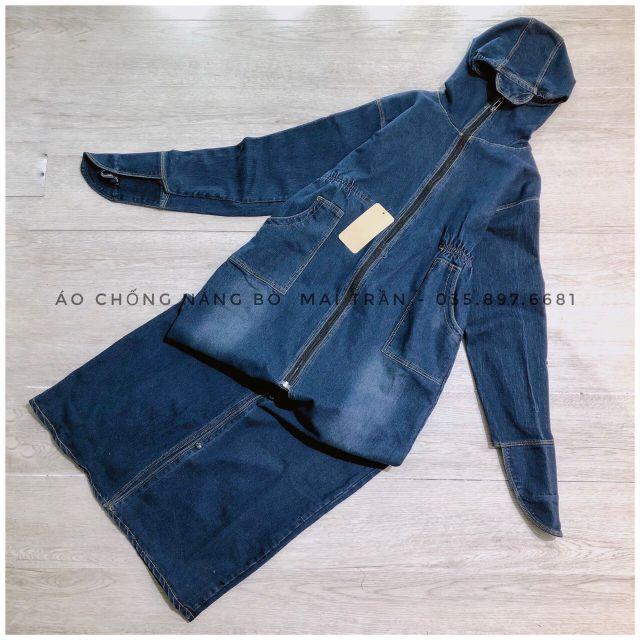 _ÁO CHOÀNG CHỐNG NẮNG NỮ VẢI BÒ DÀY DẶN_VÁY CHỐNG NẮNG TOÀN THÂN VẢI JEAN