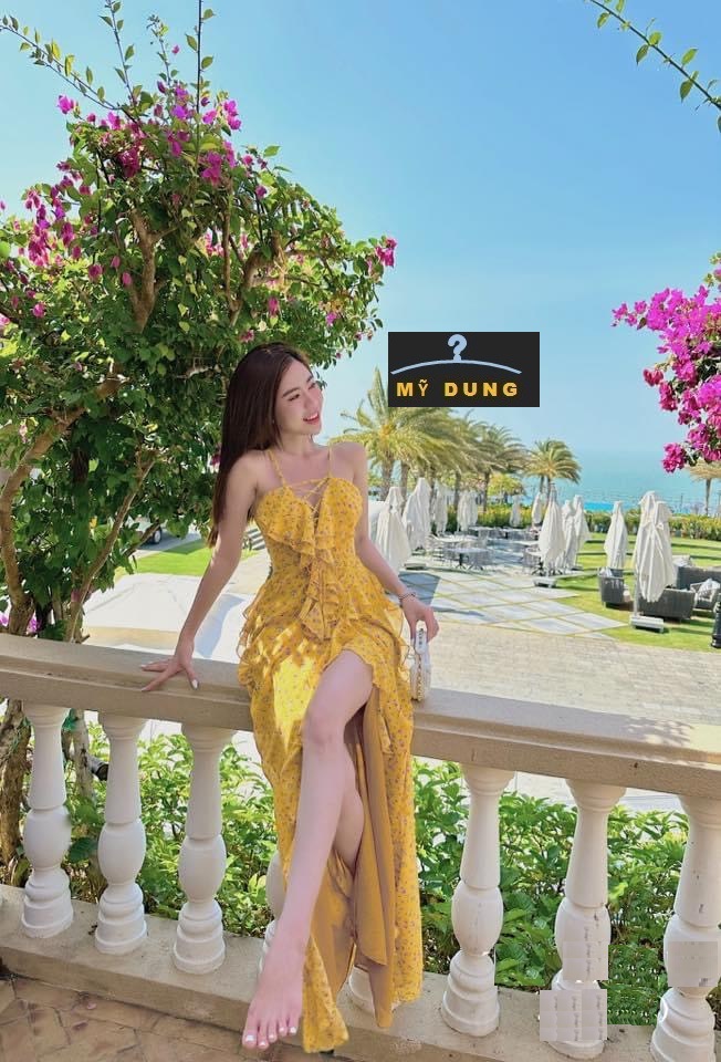 ĐẦM MAXI 2S ĐAN DÂY ,HOA HỒNG NHÍ NỀN VÀNG CAM- XẺ VIỀN BÈO, EM NÀY MÀ DIỆN ĐI THÌ HÁCH DÁNG HẾT NƯỚC CHẤM.. LÊN ẢNH CHỈ CÓ XUẤT SẮC- HÀNG THIẾT KẾ LOẠI 1, FORM CHUẨN