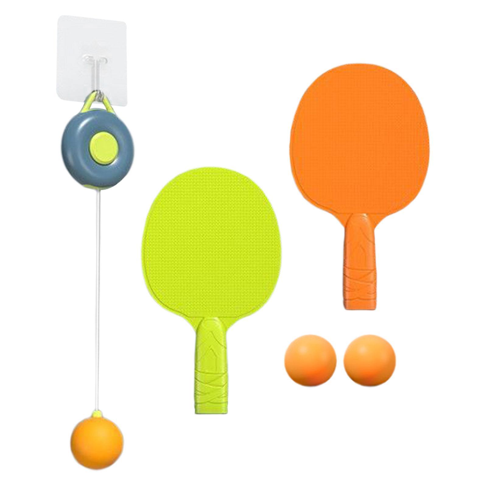 Tennis Trainer Self Training Set Practice Telescopic Host Pingpong Balls Paddles Set for Parent Kids Interaction Boys Girls Beginners