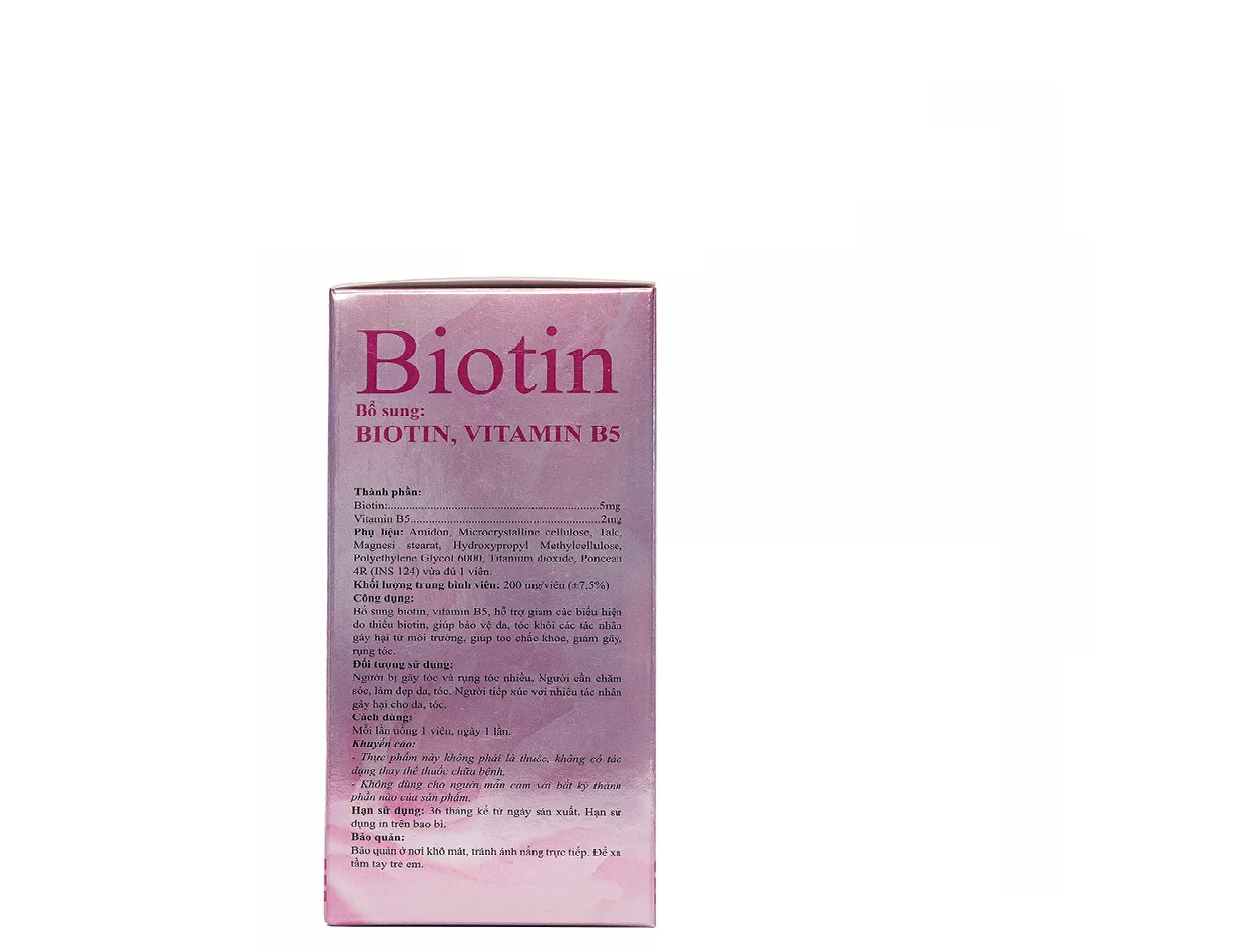 Biotin ROXTECH bổ sung Vitamin B5 giúp tóc chắc khỏe, giảm gãy rụng tóc 60 viên