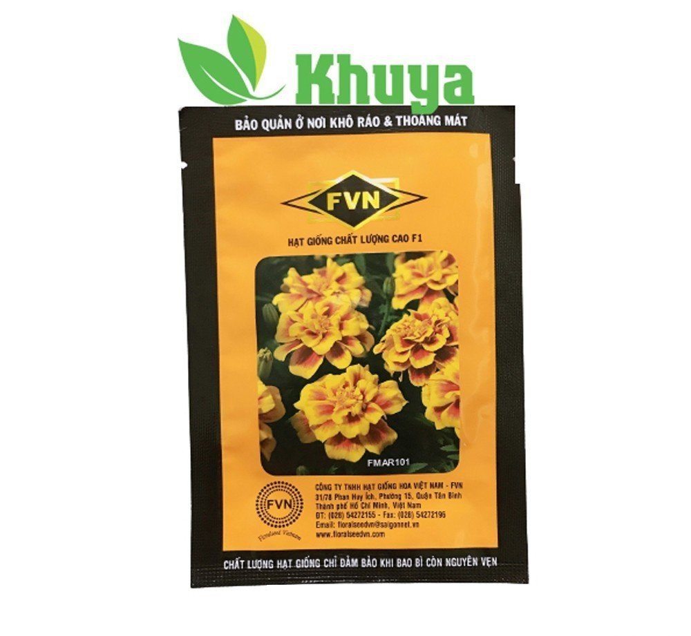 Hạt Giống Vạn Thọ Pháp Ban Mai Lùn FMAR101 Mỹ Yellow Fire