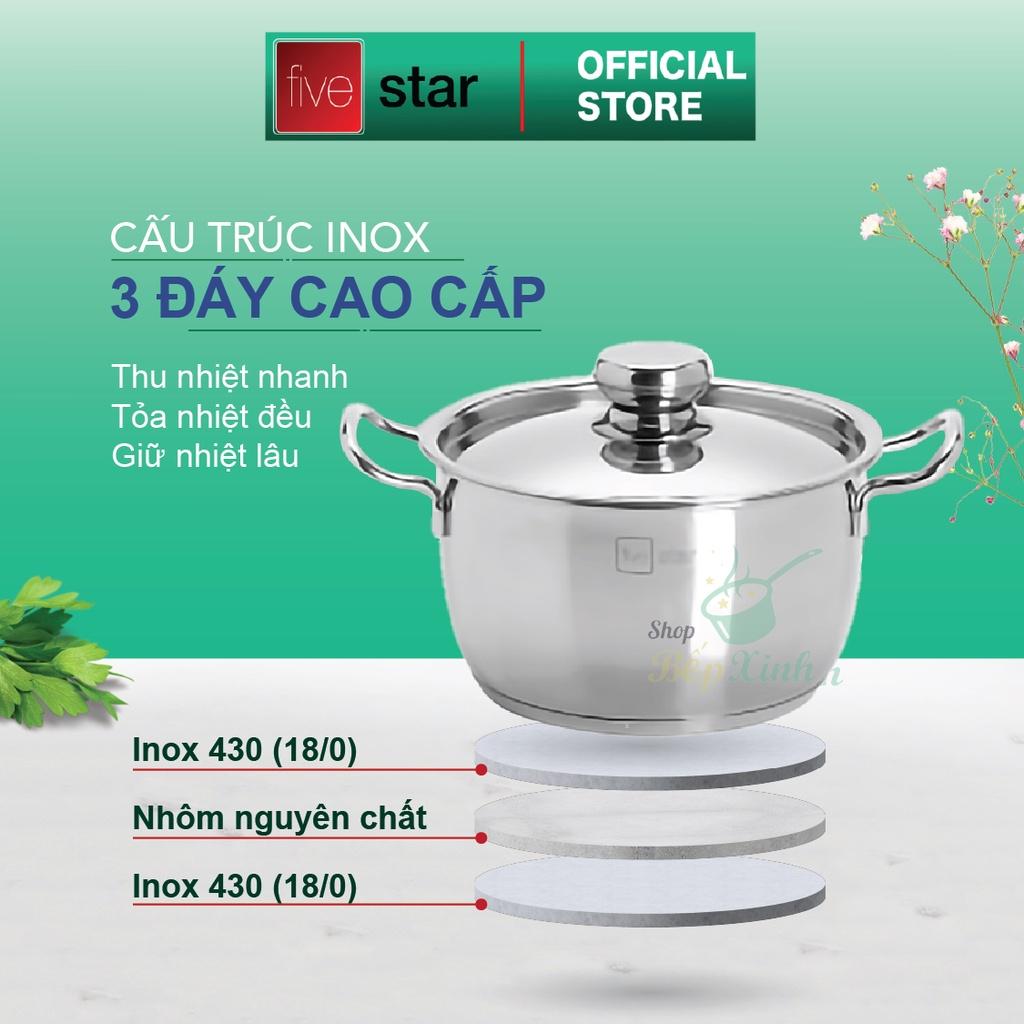 Bộ nồi 3 đáy inox 430 Thân Cool Fivestar Standard FS-B3010 , tặng 1 vá canh