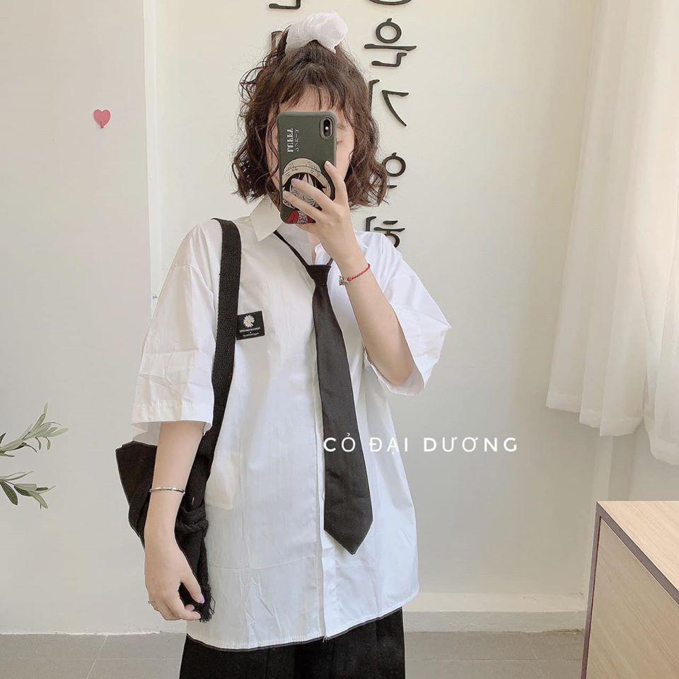 ÁO SƠ MI KÈM CÀ VẠT PHONG CÁCH HÀN QUỐC