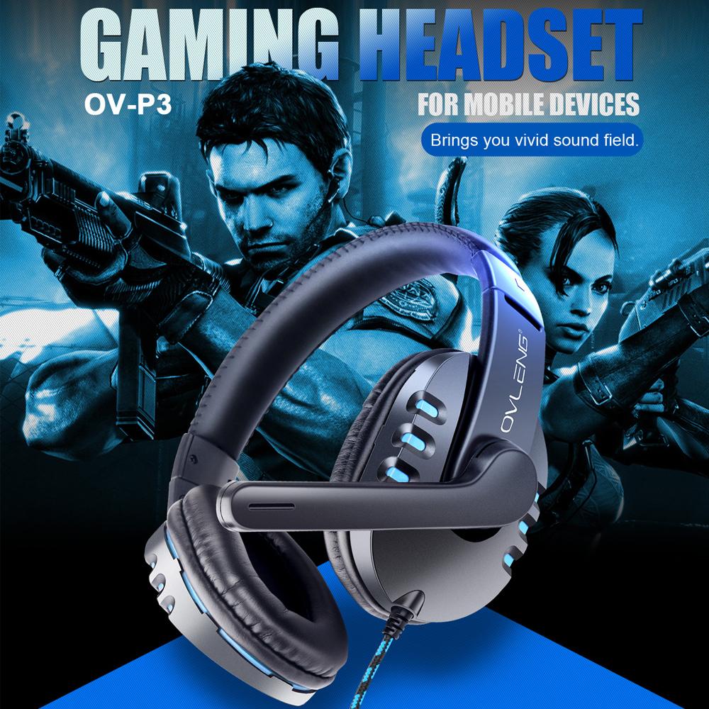 Tai nghe chơi game có dây OVLENG OV-P3 3,5mm âm thanh vòm với Mic xoay