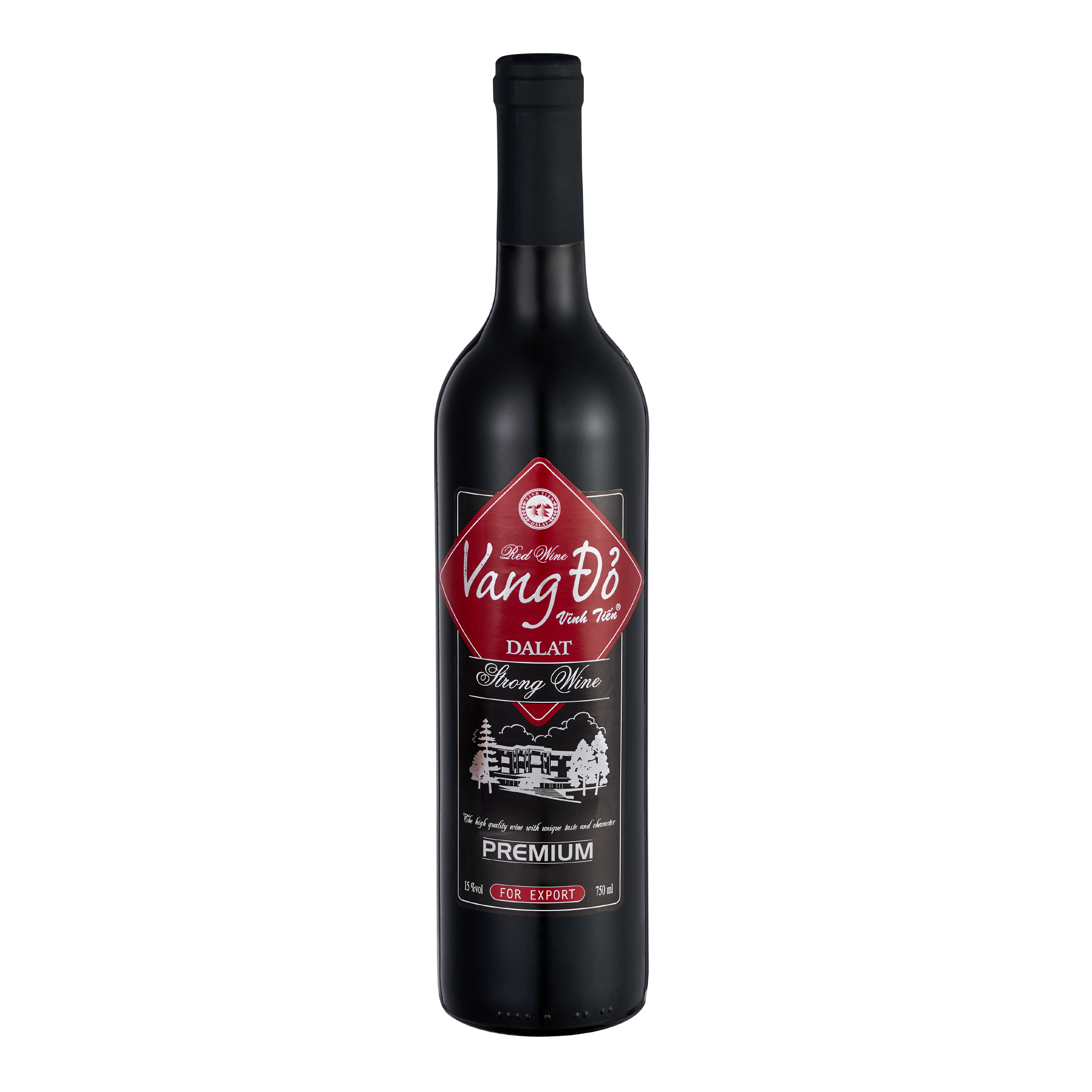 Vang Đỏ Vĩnh Tiến Đà Lạt Strong Wine 15%Vol - Chai 750ml.