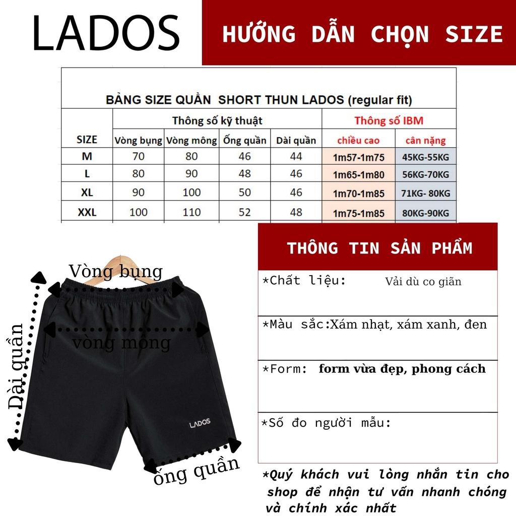 Quần short dù thể thao nam co giãn có dây rút LADOS 4086 thấm hút tốt, chạy bộ, tập gym, túi có khóa kéo