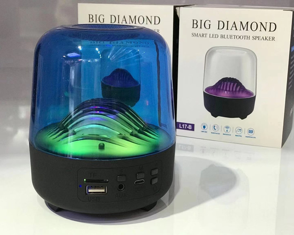 Loa Bluetooth Big Diamond L17 Lanith - Loa Mini Không Dây Di Động - Thiết Kế Trong Suốt, Đèn Led Đổi Màu Kiêm Đèn Ngủ - Kết Cấu Âm Thanh Vòm Siêu Hay Bass Ấm - Công Suất 5W, Có Khe Cắm Thẻ Nhớ - LBD00017-CAP00001