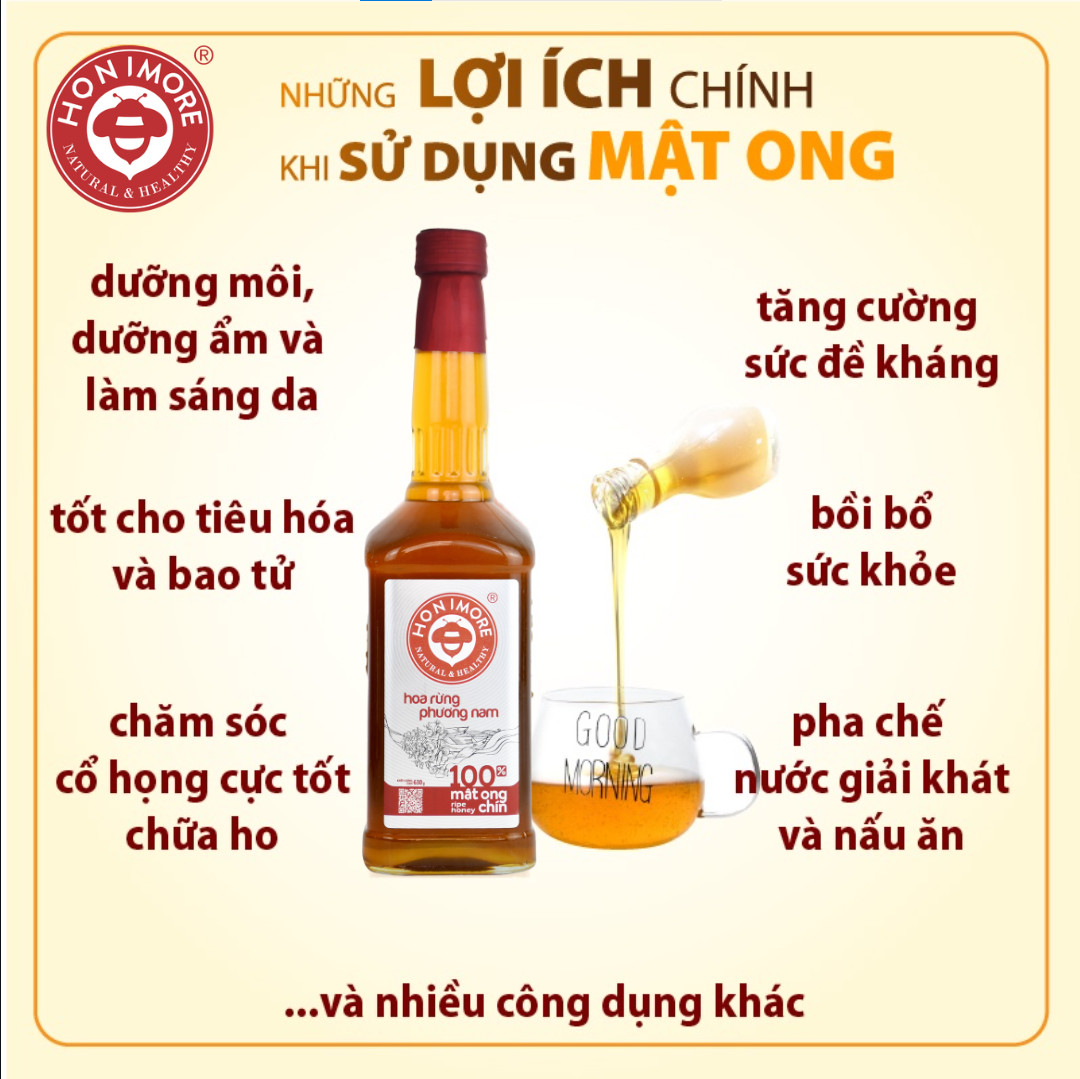 Bộ 2 chai Mật ong rừng Phương Nam Honimore 630g - TẶNG 1 CHAI CÙNG SIZE