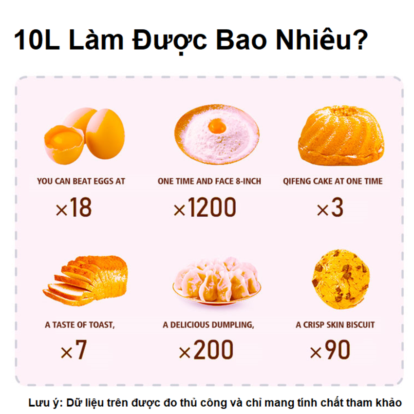 Máy trộn bột, nhào bột, đánh trứng dung tích 10 lít cao cấp nhãn hiệu DSP KM3059 có 8 mức độ vận hành - HÀNG NHẬP KHẨU