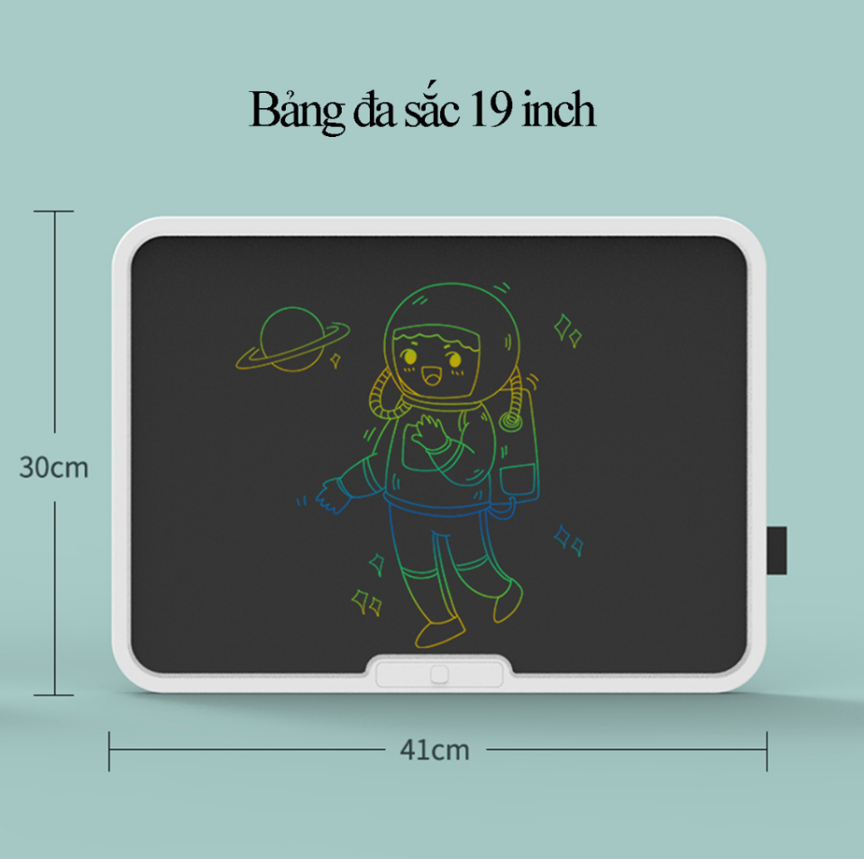 Bảng vẽ tự xóa điện tử PS Board, bảng viết vẽ thông minh cỡ lớn 19 inch màn hình LCD đa sắc đồ họa đẹp kèm pin và 2 bút cảm ứng