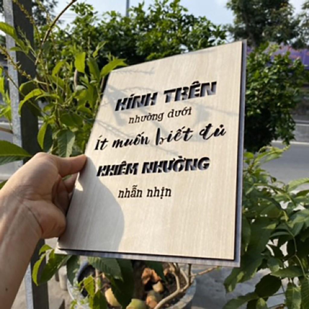 Tranh gỗ treo tường - Kính trên nhường dưới ít muốn biết đủ khiêm tốn nhẫn nhịn -CRN -01.