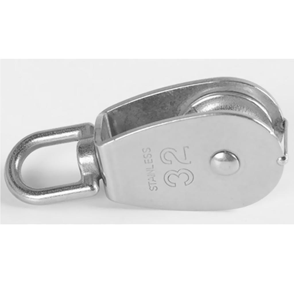 2 Pieces 304 Stainless Steel Swivel Sheave Rigging Pulley Block Heavy Duty