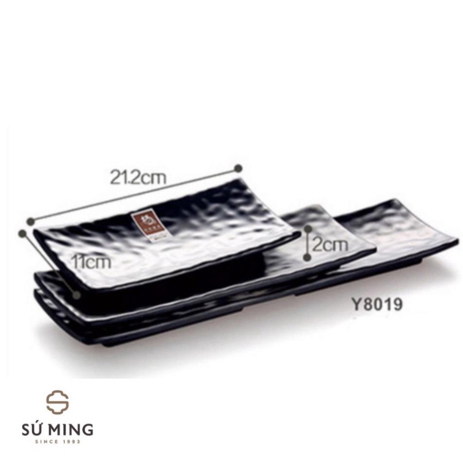 Đĩa Chữ Nhật màu đen Nhựa Melamine cao cấp Dùng trong gia đình Hàng, nhà hàng , thứ decor thông minh , đồ g