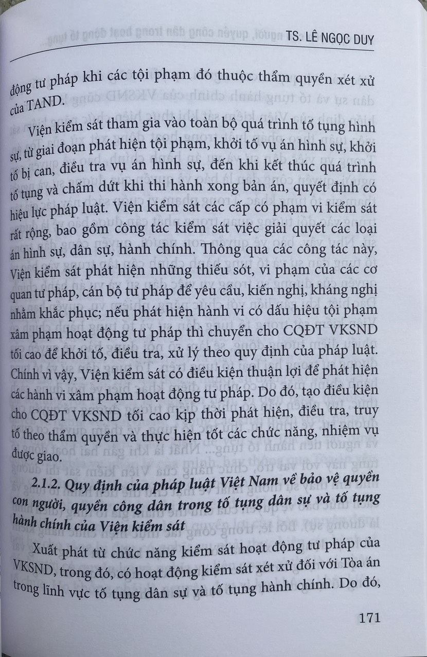 Bảo Vệ Quyền Con Người, Quyền Công Dân Trong Hoạt Động Tố Tụng Của Viện Kiểm Sát Nhân Dân Ở Việt Nam Hiện Nay