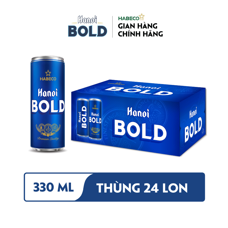 Bia Hanoi BOLD - Thùng 24 lon 330ml