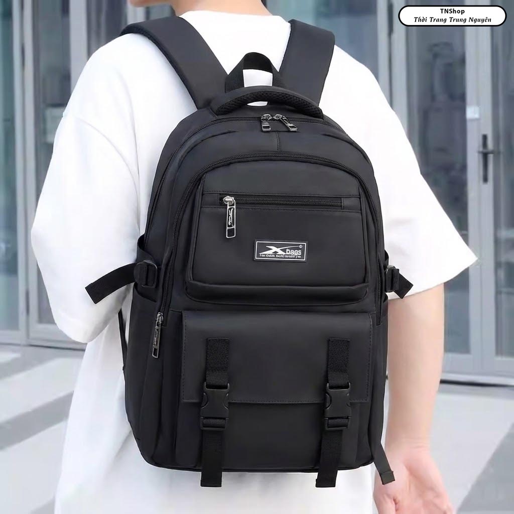 Balo Học Sinh Cấp 2 Cấp 3 Xbags Black Blue XB 3203 - Balo Thời Trang, Vải Chống Nước Bền Đẹp, Nhiều Ngăn Tiện Lợi, Nam Nữ Đều Dùng Được
