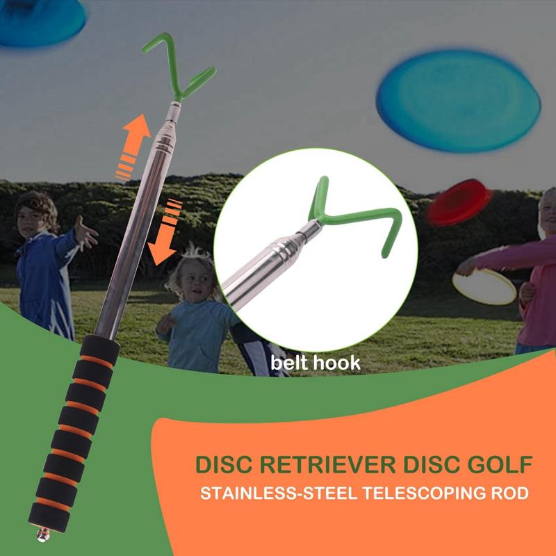 Đĩa Golf Retriever Kính thiên văn Đĩa Golf Grabber Đĩa thép không gỉ bền Thiết bị lấy đĩa chơi gôn Màu sắc: xanh lá cây