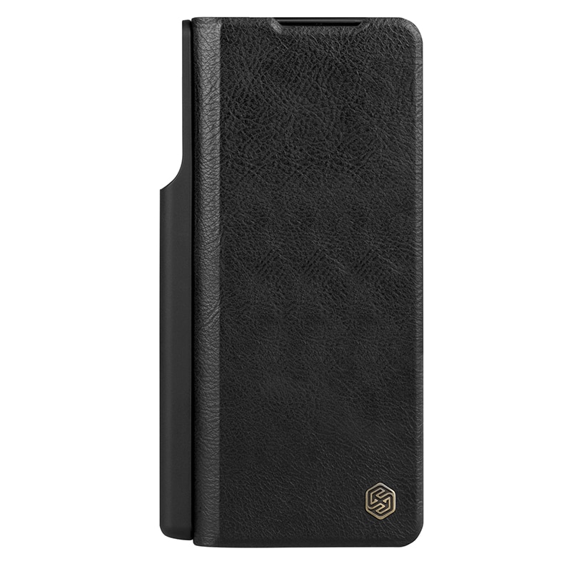 Bao da chống sốc cho Samsung Galaxy Z Fold 5 trang bị nắp bảo vệ Camera và ngăn đựng S-Pen hiệu Nillkin Qin Pro - Hàng nhập khẩu