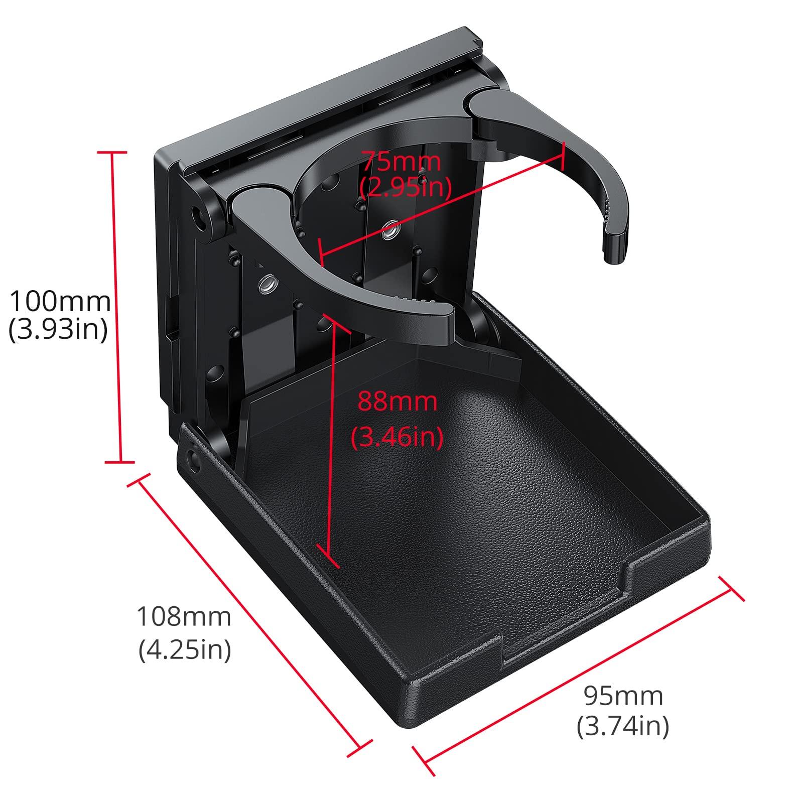 2PCS Universal Điều chỉnh gấp cốc Black Cup Chủ xe ô tô Thanh xe Windows Barboards trong giá đỡ nhựa Đường kính giữ di động 5-7,5 cm cho xe tải xe hơi