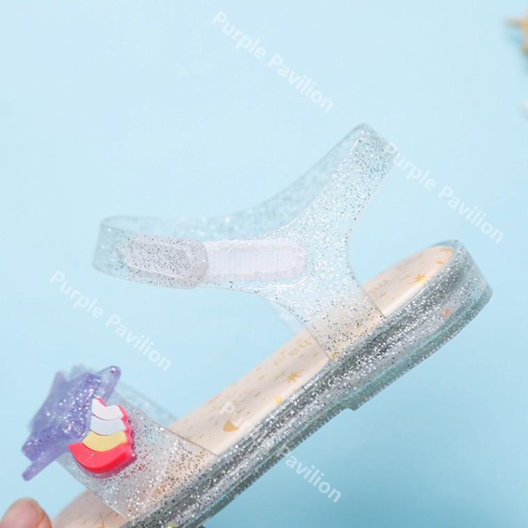 Giày sandal nhựa đèn LED màu cầu vồng chất lượng cao cho bé gái