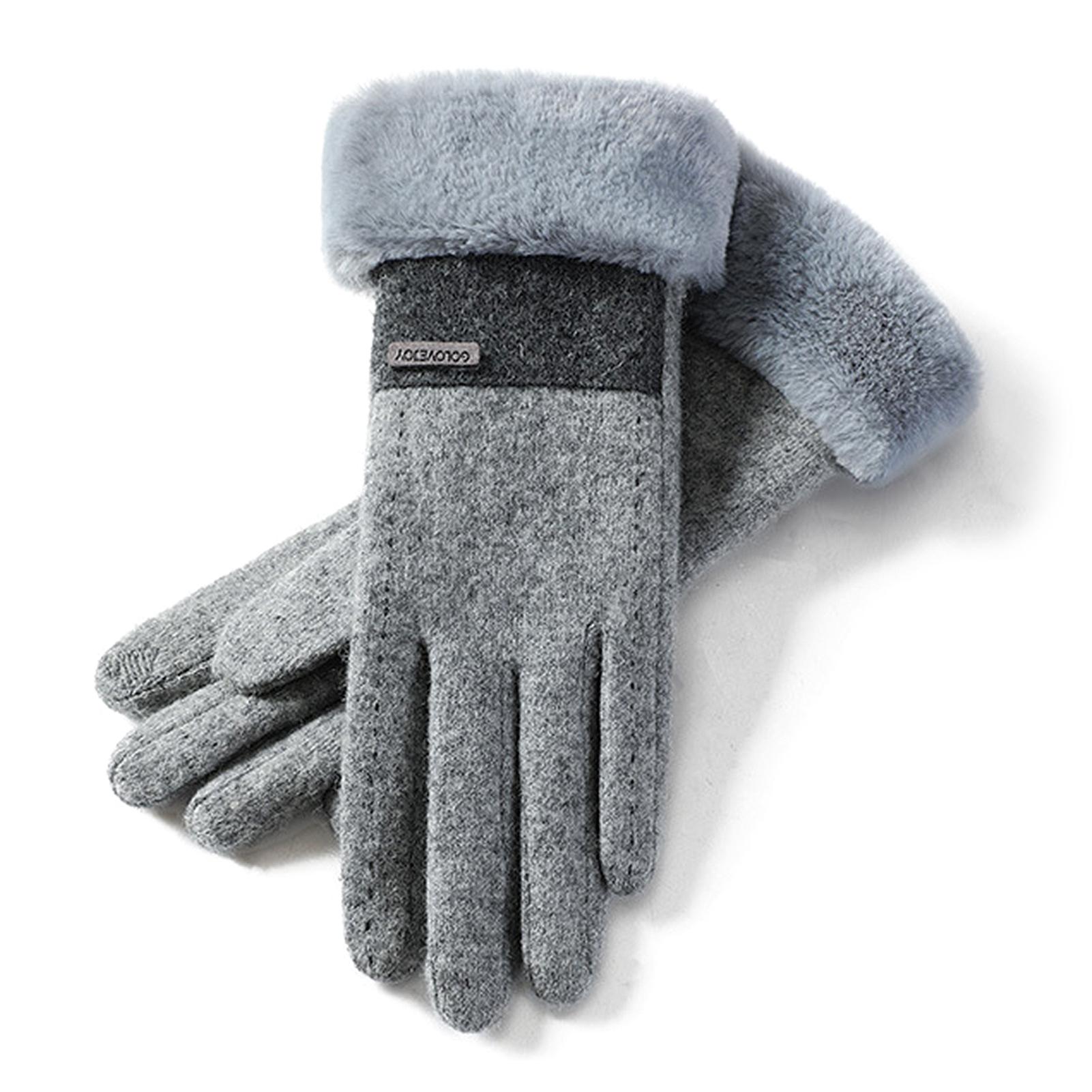 Golovejoy Winter Warm Wool Gloves for Women Touchscreen Texting Gloves Mittens