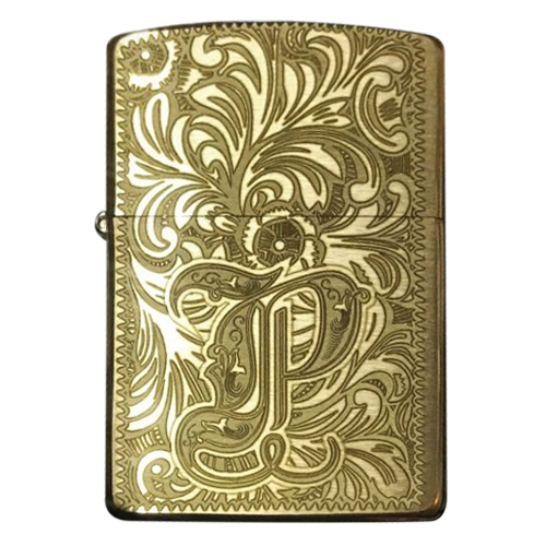 Bật Lửa Bật Lửa Zippo 204b Khắc Chữ P Hoa Văn Venetian 5 Mặt - 204b.P.Ven