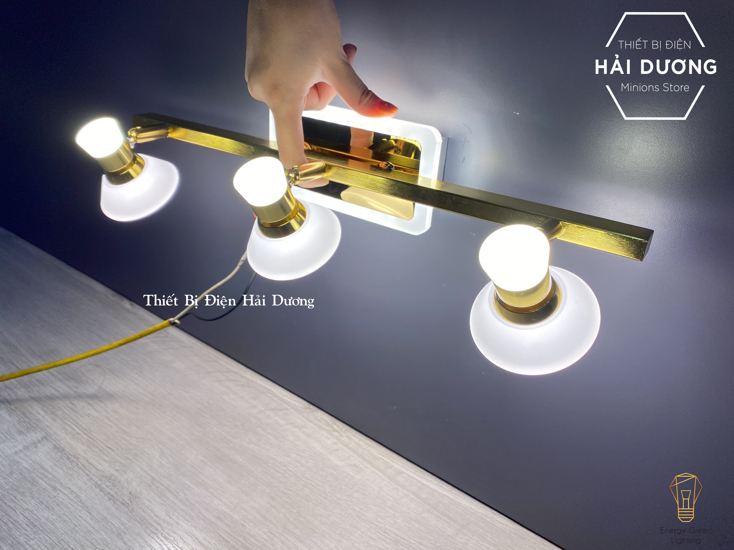 Đèn soi tranh - Đèn rọi gương Led 3 Đèn chiếu sáng 7475-3 - Điều chỉnh góc chiếu - 3 Chế độ ánh sáng