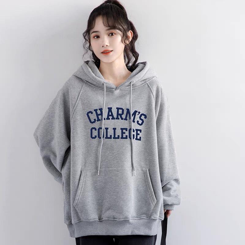 Áo hoodie unisex vải nỉ bông mũ 2 lớp,Áo hoodie Miuzi 2 Màu DT043