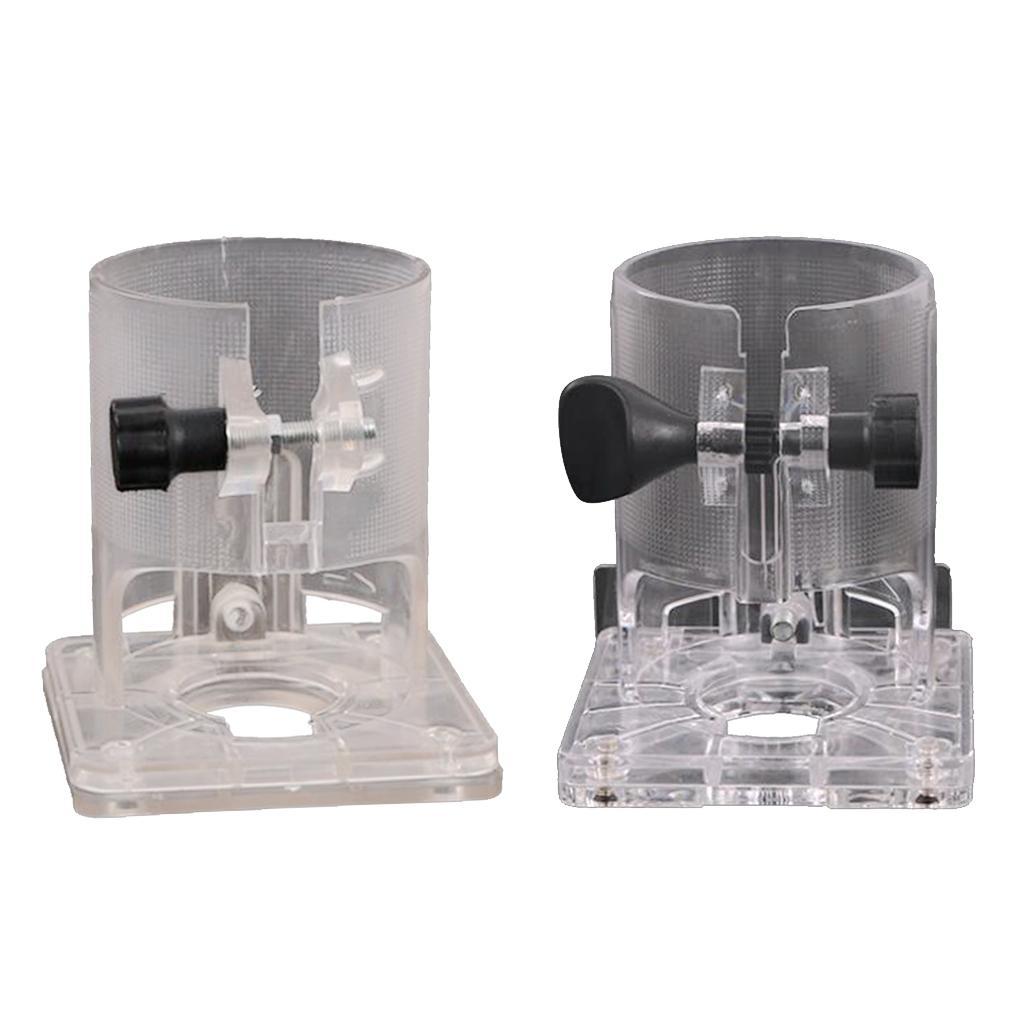2x Woodworking Trimmer Router Base Electric Trimming Machine PC Plastic w/ Knobs