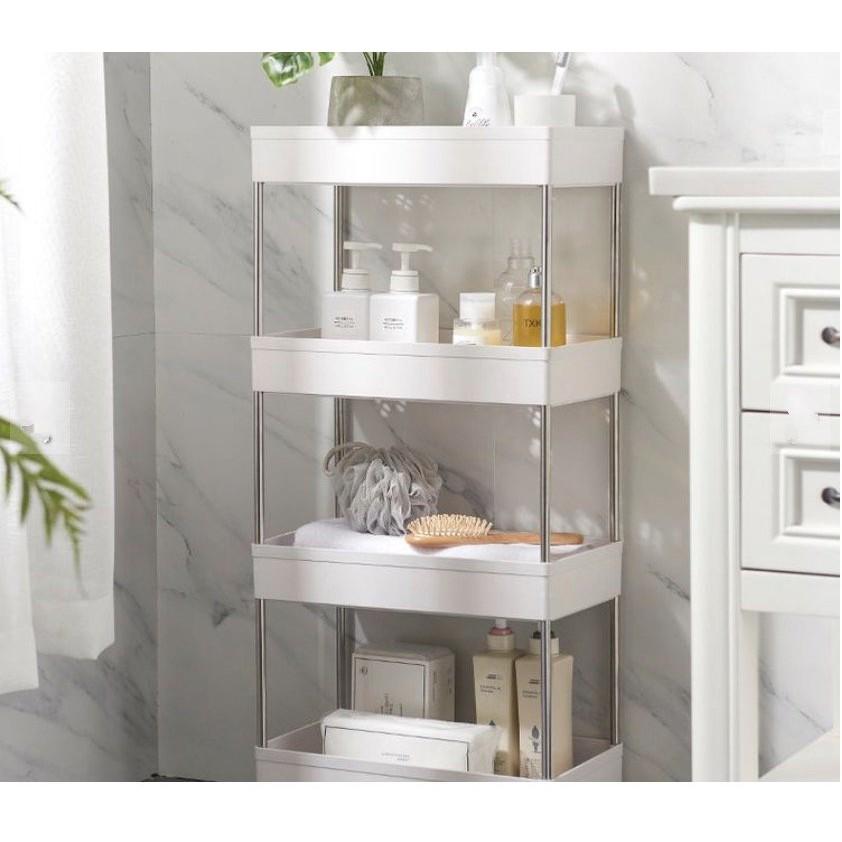 KỆ LẮP RÁP 4 TẦNG LƯU TRỮ ĐỒ VẬT NHÀ CỬA DI ĐỘNG 360 ĐỘ