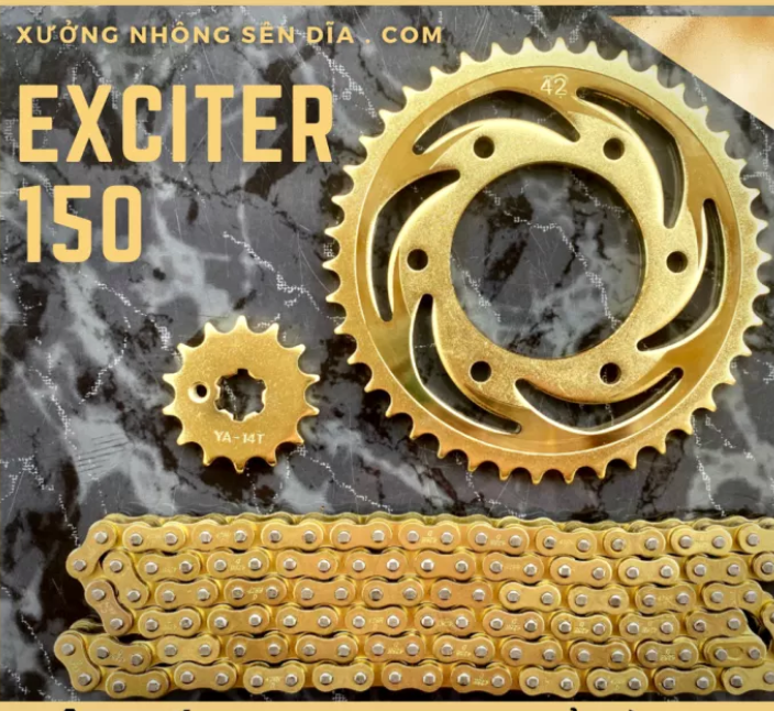 1 bộ nhông xích sên xe máy xe EX150 siêu đẹp siêu chất cho xế yêu của bạn