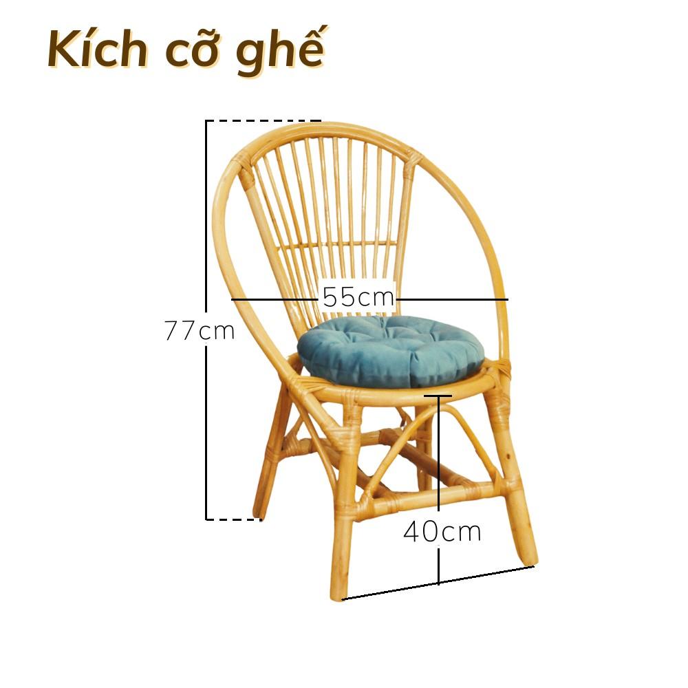 Ghế mây ban công chuẩn kích thước HOME MÂY đẹp chất lượng cao