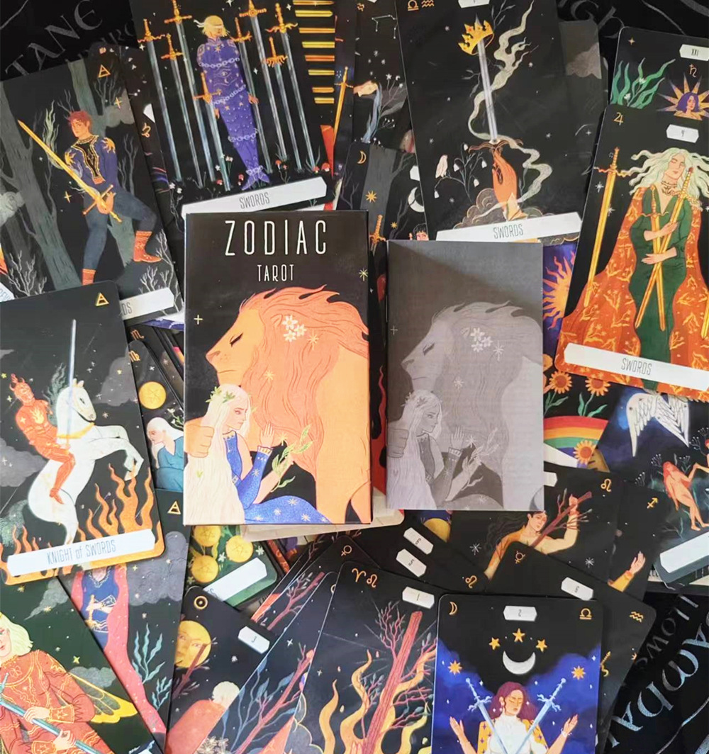 Bộ bài Zodiac Tarot 78 lá bài 7x12 Cm tặng đá thanh tẩy
