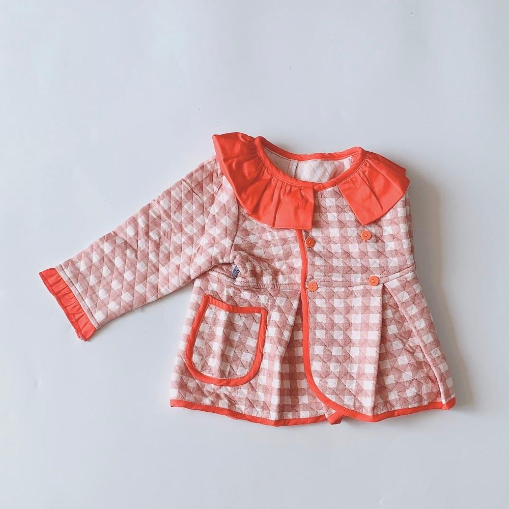 Áo khoác bé gái Caro đỏ chần bông nhẹ - AICDBGESOYCV - AIN Closet