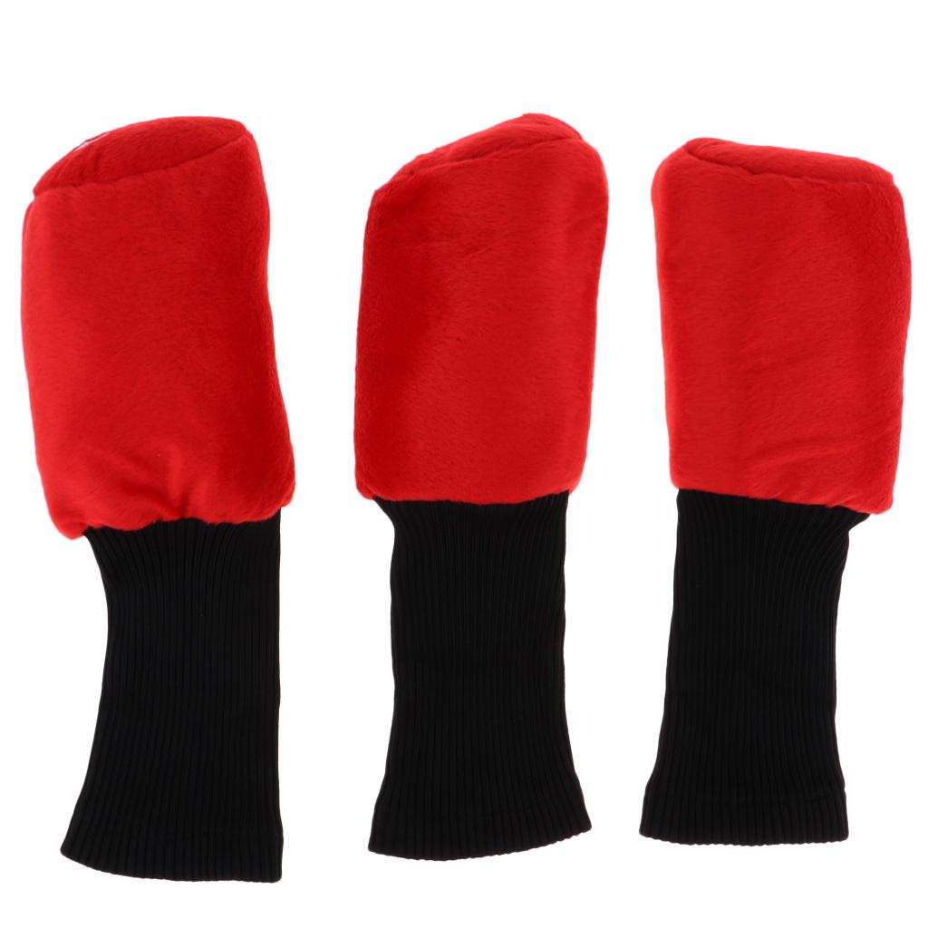 3 Pack Durable Lightweight Head Golf Cover Headcover Golf Accessories for Driver Fairway Wood Head