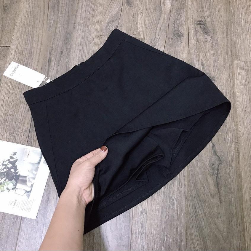 [L2M] Quần giả váy nữ XẾP LY ĐÍNH NƠ phối lưng thun co giãn chất tuyết mưa xinh xắn