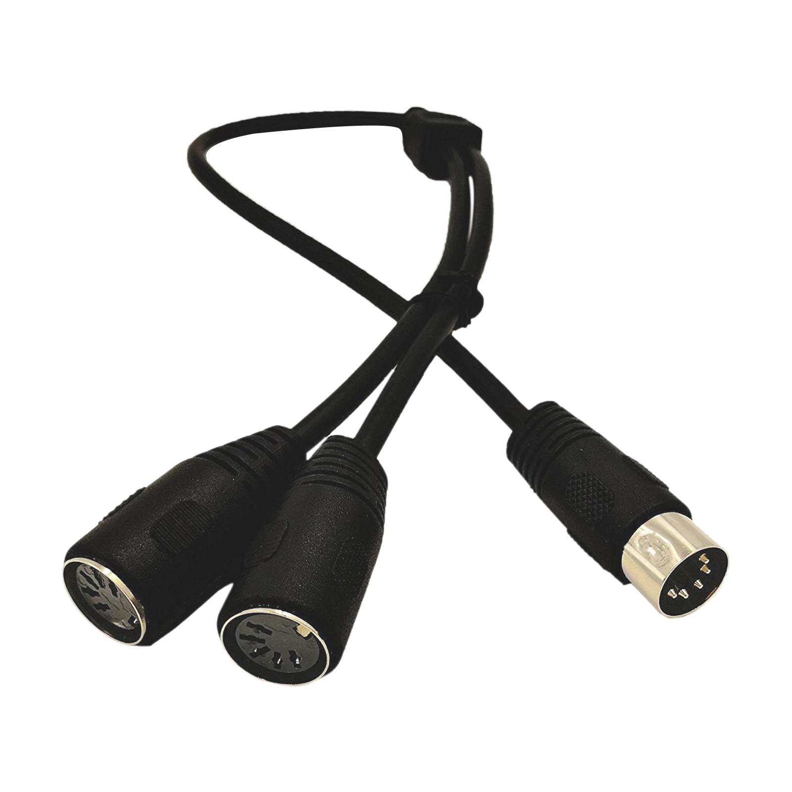 MIDI Din 5 Pin Splitter Y Adapter Cable 5 Pin Male to 2 Din 5-Pin Female for MIDI Keyboard
