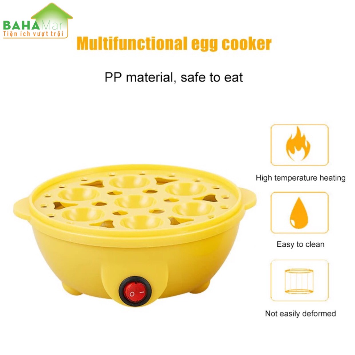 NỒI HÌNH GÀ MÁI HẤP TRỨNG KIỂM SOÁT NHIỆT ĐỘ TỰ ĐỘNG TẮT KHI CHÍN "BAHAMAR" luộc hấp trứng nhanh gọn an toàn