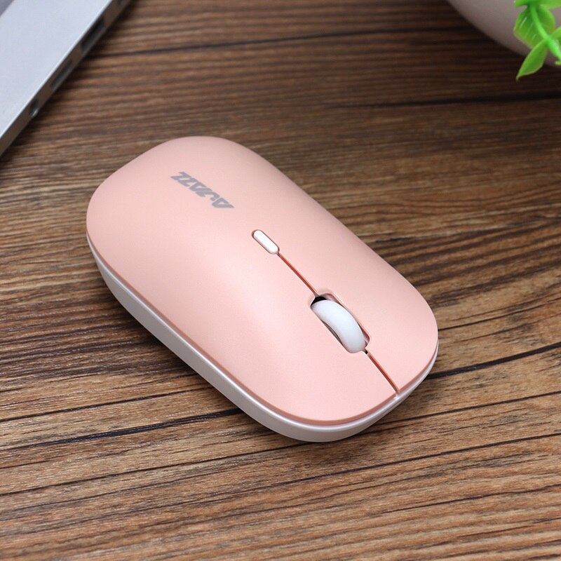 Chuột Không Dây Không Ồn AJAZZ i18 Pink Silient Mouse (Màu Hồng) - Hàng Nhập Khẩu